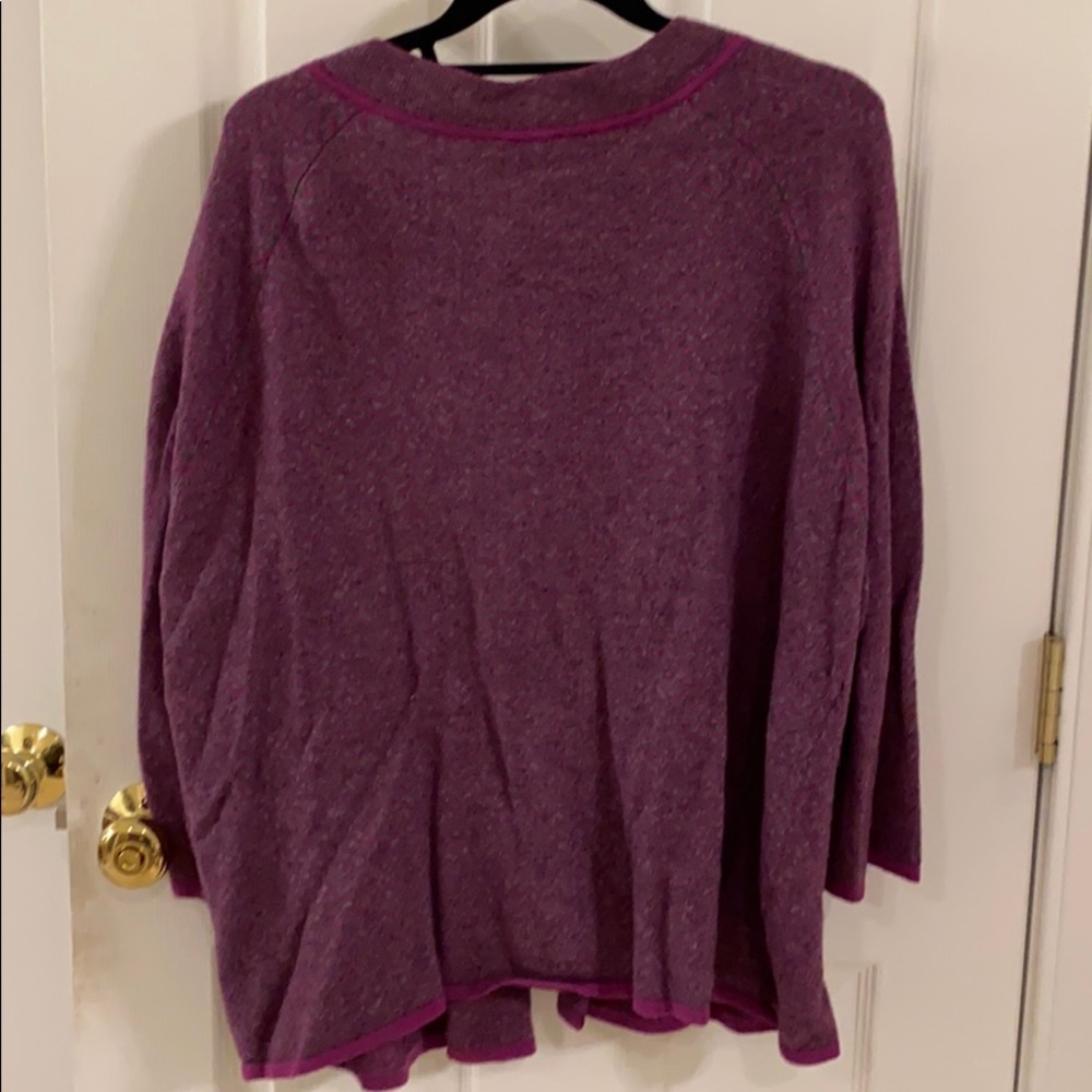 Grey And Plum Herringbone Single Button Cardigan - image 4